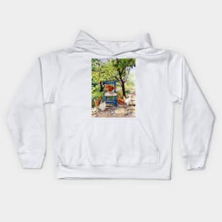 Blue Chair in the Shade Kids Hoodie